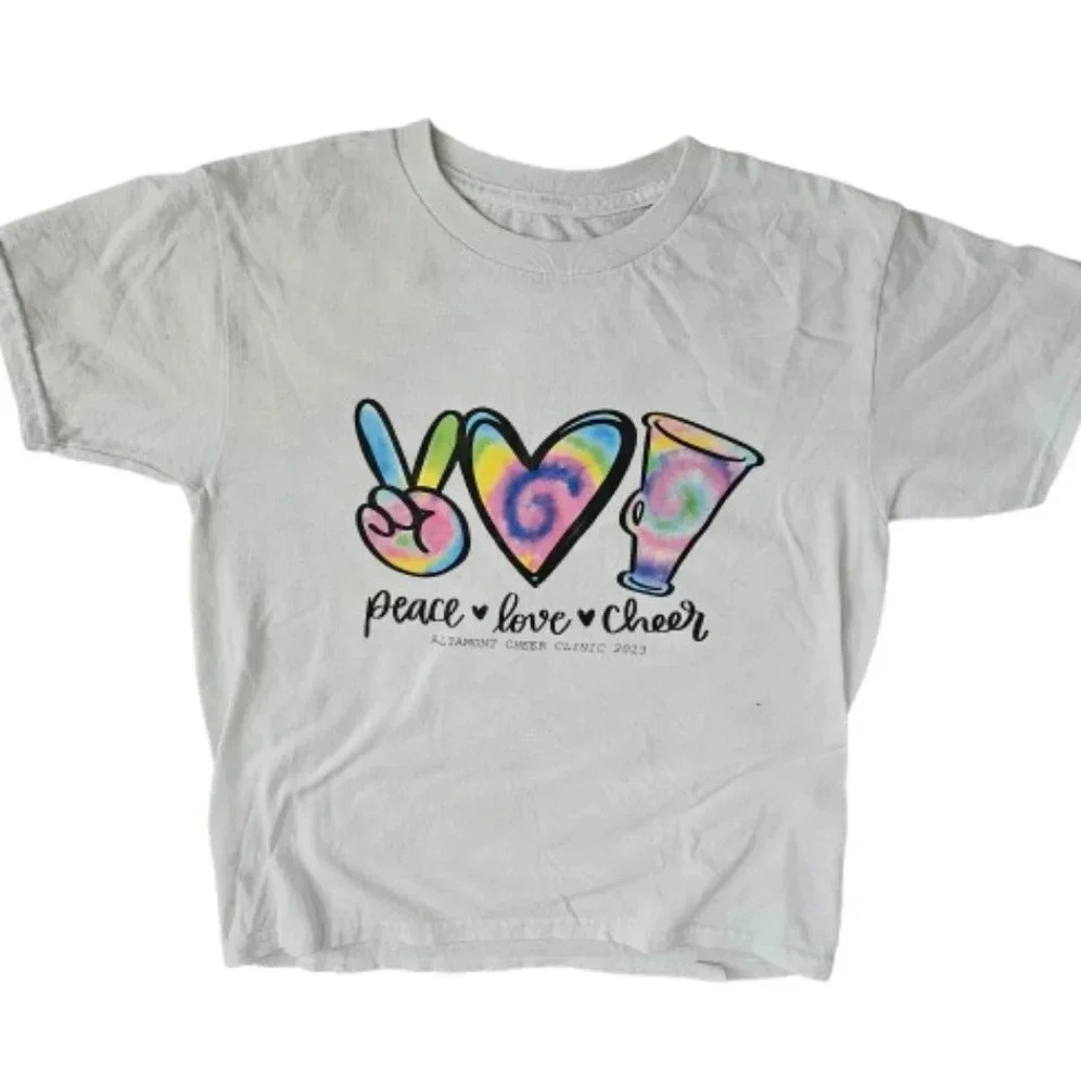 Peace ♡ Love ♡ Cheer Girls T-Shirt. V